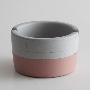 【雙灰沉影】灰調雙色水泥菸灰缸・手作俐落線條・禪意風格