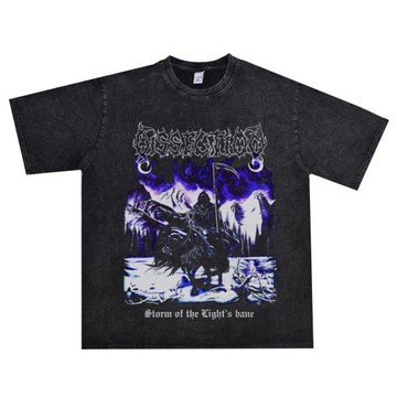 數碼直噴黑色金屬搖滾DISSECTION解剖樂隊重磅做舊T恤短袖寬松