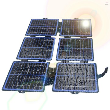 Toyutw)30 瓦便攜式太陽能電池板 IPX6 防水 ETFE 單晶可折疊太陽能電池板充電器,帶 DC / USB