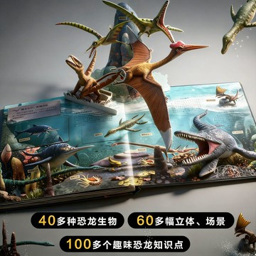 臺灣出貨🔥 揭秘恐龍3d立體書兒童益智玩具3-8嵗科普百科硬殻繪本早敎機關書1 OCGA
