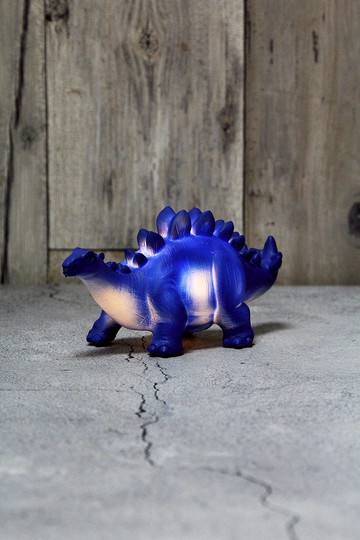 英國侏儸紀公園系列擬真恐龍造型LED電池USB兩用小夜燈(深藍劍龍)