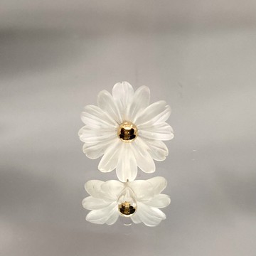 水晶花卉雕刻耳環