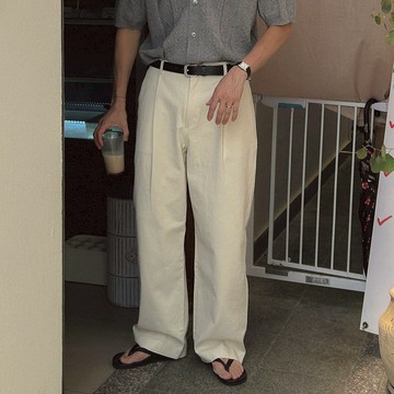 正韓堅固單褶優質棉後鬆緊休閒長褲 5色 YUPPIE 預購商品 0526