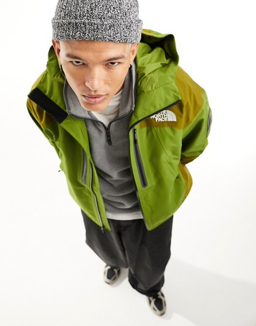 The North Face NSE Transverse Dryvent 2L hooded waterproof shell jacket in green