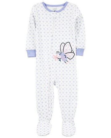 Baby 1-Piece Butterfly 100% Snug Fit Cotton Footie PJs