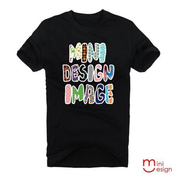 Minidesign-MINIDESIGN彩色字母潮流設計短T 五色