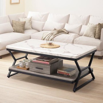 【Homelike】 喜家居仿石紋4尺大茶几(2050)