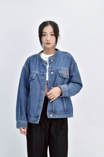 (L) a la sha丹寧牛仔棉質純棉長袖藍色外套