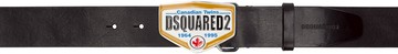 Dsquared2 黑色徽标牌腰带