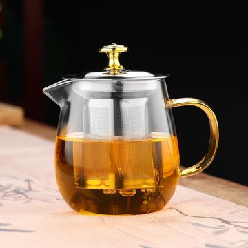 加厚玻璃茶壺高硼硅耐高不銹鋼內膽簡約防爆耐熱茶水分離過濾套裝