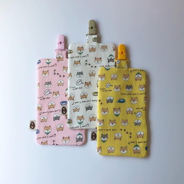 可愛柴犬 附夾小手帕 / 幼兒園手帕 八層紗