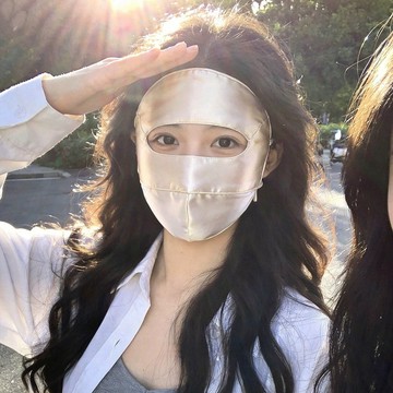 台灣熱賣 100%桑蠶絲防曬麵罩女真絲全臉遮陽口罩防紫外綫醫美術後透氣騎行0701 ZLRA