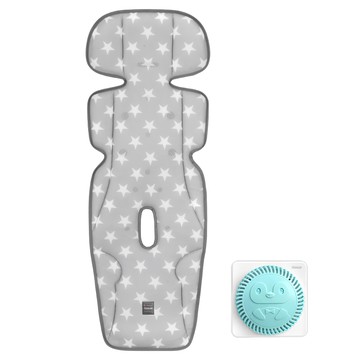 Manito 多功能汽車安全座椅涼墊組  坐墊(星星灰) + 空氣清淨機(薄荷綠)  1組