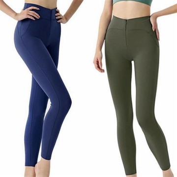 【米蘭精品】現貨+預購 高腰運動褲長褲緊身褲瑜珈褲內搭褲-拉鍊提臀彈性女褲子4色74ky44