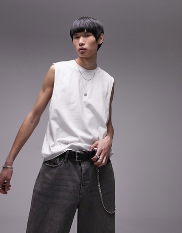 Topman classic vest in white