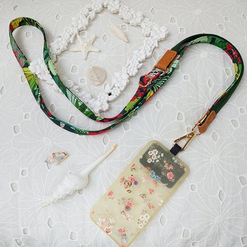 三合一多功能綠色韓國棉布手機斜背繩/斜背帶/背繩/掛繩