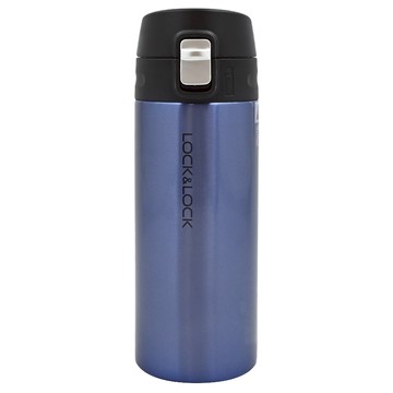 LocknLock 樂扣樂扣 輕盈彈跳不鏽鋼保溫瓶 LHC3219SPG  寶石藍  400ml  1個
