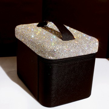 附發票 新款鑲鉆化妝箱女大容量化妝品收納箱便攜式多功能手提化妝箱353S 快速出貨