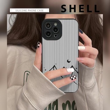 IPJ簡約山峰適用15蘋果13手機殼iphone12新款xs max創意小眾ins風11 pro max潮流極簡線條星空7/8plus硅膠14