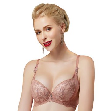 思薇爾 琉金花宴系列C-F罩軟鋼圈背心型蕾絲包覆女內衣(莫蒂膚)