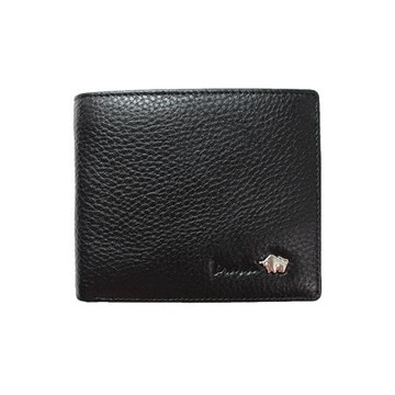 DRAKA 達卡-極致黑系列-真皮浮雕logo短夾-2011