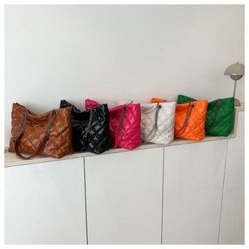 🔥臺灣出貨🔥託特包 包包 女生高級質感大容量包包 闇黑係菱格通懃包 通懃鏈條斜挎包 單肩包