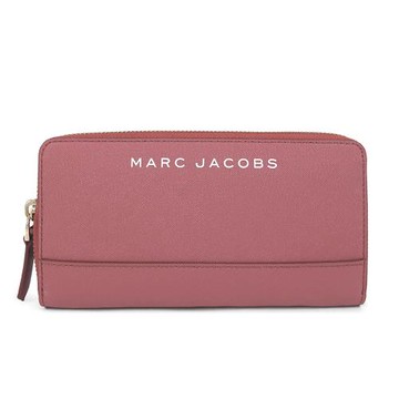 MARC JACOBS 豆沙粉防刮皮革ㄇ型拉鍊長夾