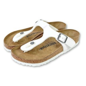 Birkenstock Gizeh 男女 人字拖 白色 一般寬合成皮勃肯 吉薩 休閒夾腳拖鞋 經典素面平底休閒涼鞋 0745531