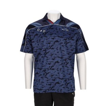 Puma 魷魚系列 男款 藍色 歐規 足球風 印花 休閒 T恤 上衣 短T Polo衫 運動 短袖 63070716