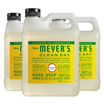 Mrs. Meyer's梅耶夫人 香氛洗手乳補充瓶-金銀花975ml x3入