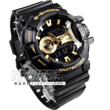 G-SHOCK CASIO卡西歐GA-400GB-1A9 街頭搖滾金屬風多層次雙顯運動錶金面