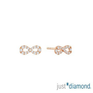 【Just Diamond】無盡 鑽石耳環(玫瑰金)