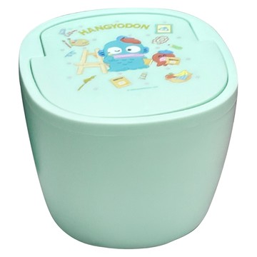 Sanrio 三麗鷗 按壓式垃圾桶  人魚漢頓 彩繪時光 綠色  17 x 16 x 12.5cm