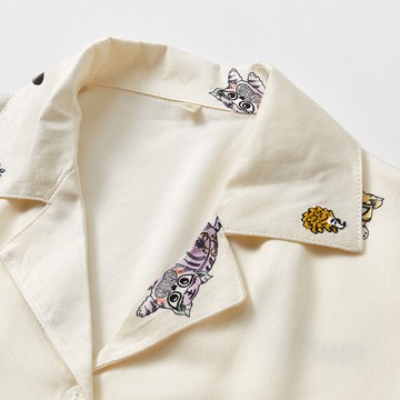 【SiOHER 熹歐禾】文青老虎印花 短袖 居家套裝 居家服 睡衣 短袖+短褲