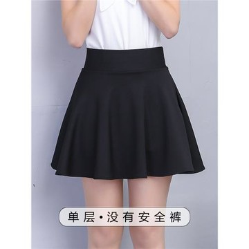 春夏松緊高腰半身裙女不帶安全褲無內襯短裙廣場舞裙小個子半截裙