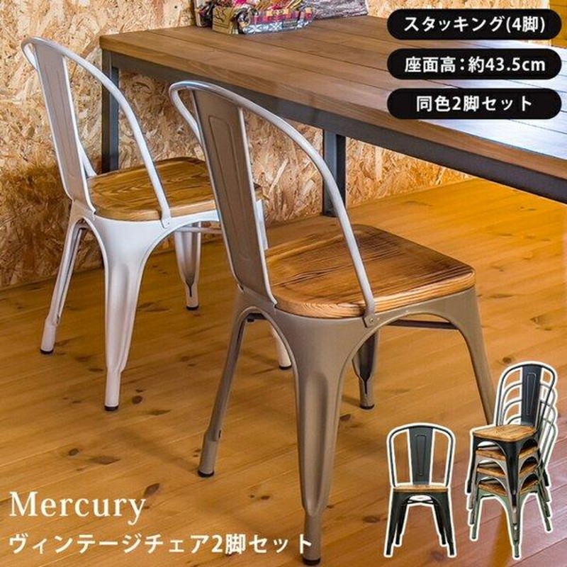 Mercury ヴィンテージチェア 2脚セット サカベ jh03 インダストリアル