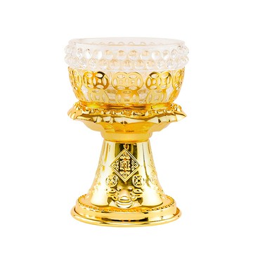 玻璃水晶燭臺家用供佛供燈蓮花酥油燈座蠟燭臺供佛燈架底座燈座 雙11全館免運