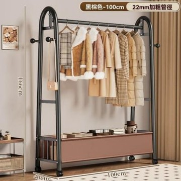 掛衣架 臥室家用可移動衣服收納架 室內輕奢晾衣架多功能衣帽架(臥室移動掛衣架100cm)