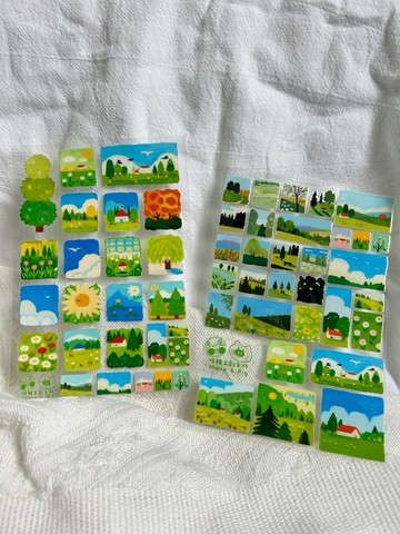 咩豬文創手作UV水晶轉印貼紙防水防油防污小清新貼紙