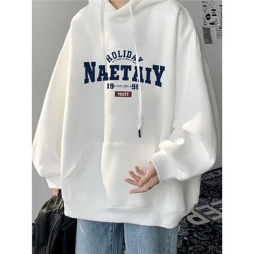 純棉連帽衛衣男士初秋春季新款港風潮流oversize寬松套頭學生外套