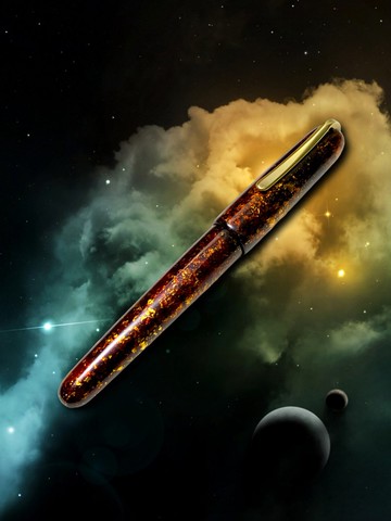 3952老山羊-天然漆筆 BON1 流金歲月 原銅 雙色鋼尖鋼筆