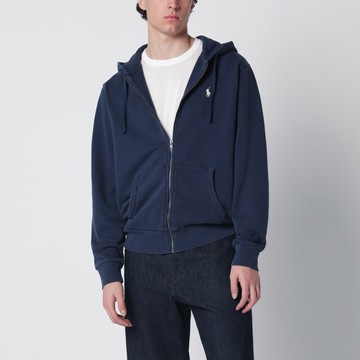 Navy blue cotton zip-up sweatshirt