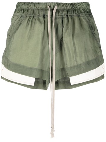 Rick Owens - drawstring boxer shorts - women - Cupro - 40 - Green
