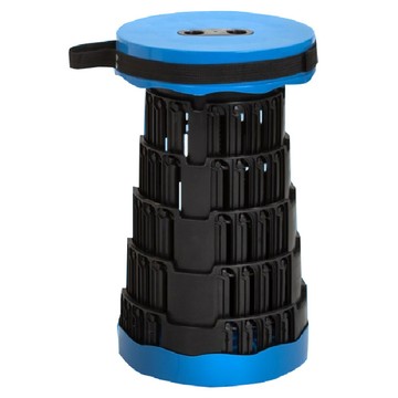 Skylife 伸縮折疊椅凳 高強PP材質 高度9~43cm  藍色 + 黑色  1個