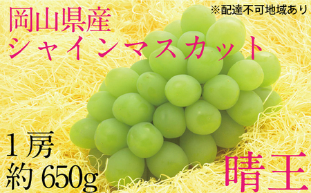 ぶどう 2024年 先行予約 シャイン マスカット 晴王 1房 約650g  ブドウ 葡萄  岡山県産 国産 フルーツ 果物 ギフト