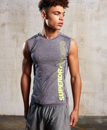 Superdry Men's Men's Sport Athletic Tank Top Light Grey / Mid Grey Grit - Size: XS