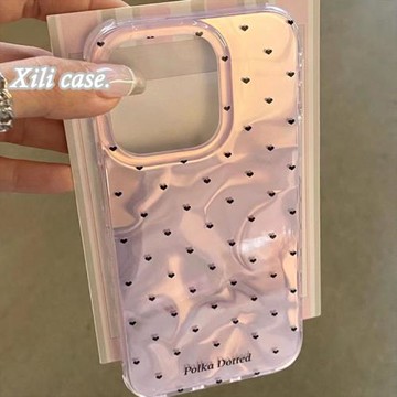 后勤高端&少女透粉簡約愛心新款個性適用于iphone16 pro max手機殼蘋果15/14/13/12硅膠防摔全包創意軟殼簡約