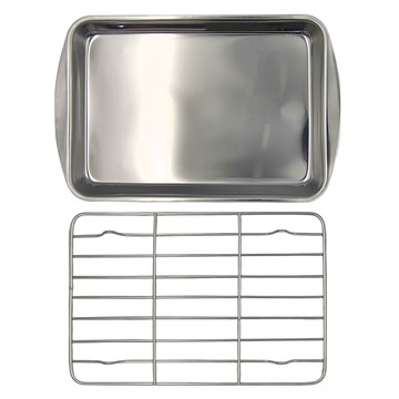 YOSHIKAWA 吉川 油炸瀝油盤 24x15.8x2cm  銀色  1組