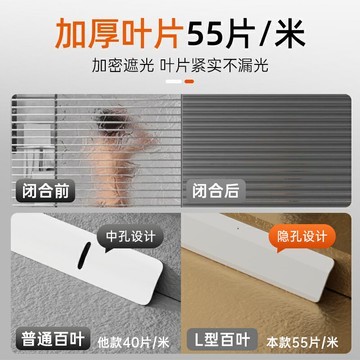 百葉窗簾2025新款L型PVC免打孔安裝廚房衛生間浴室防窺隱私遮擋簾