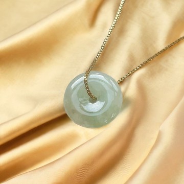 冰綠翡翠平安扣項鍊 | 天然緬甸玉翡翠A貨 | 送禮